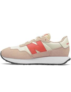 Zapatillas new balance gs237pk1 rosa blanco de niña.