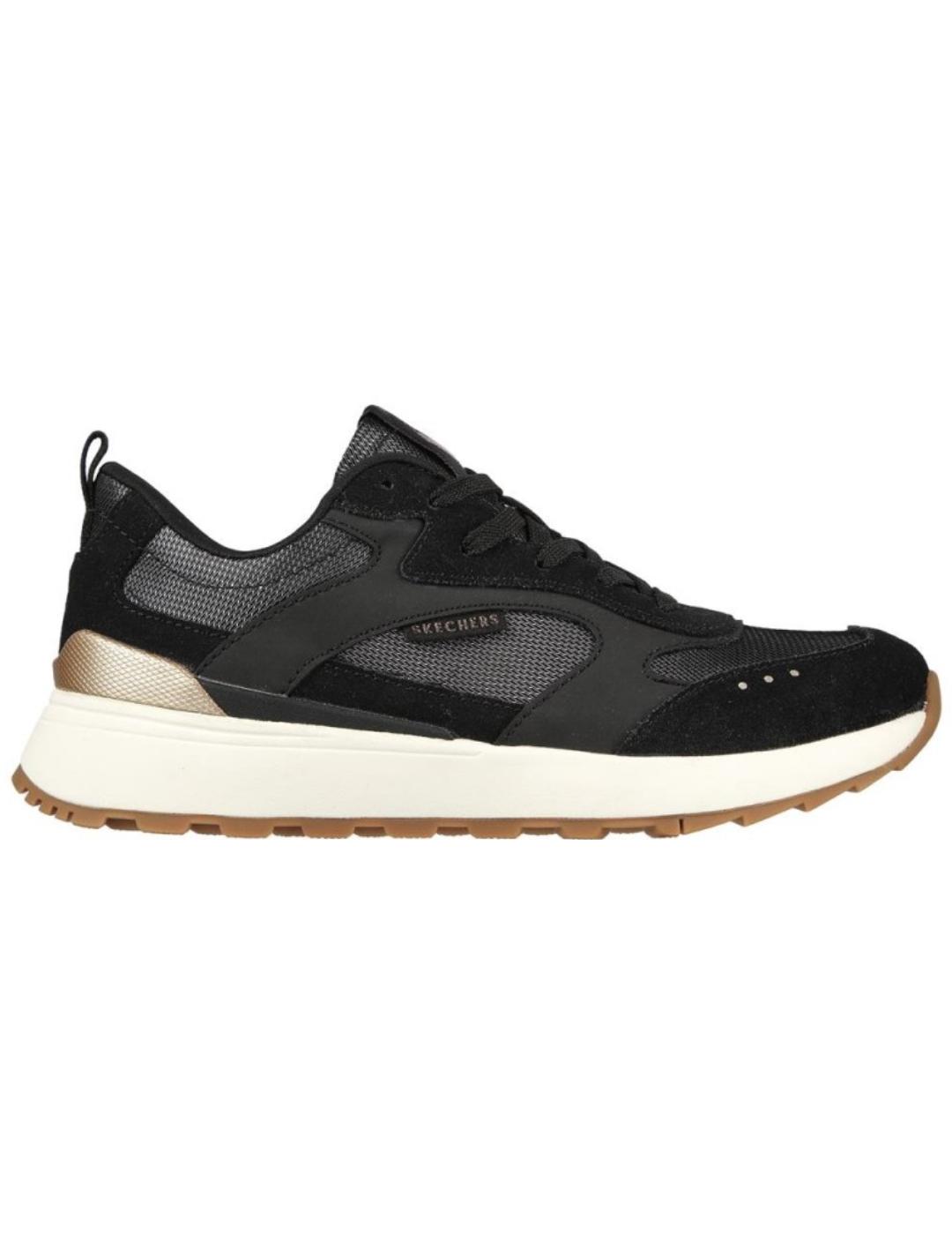 Zapatillas skechers sunny street sunshine steps negro mujer.