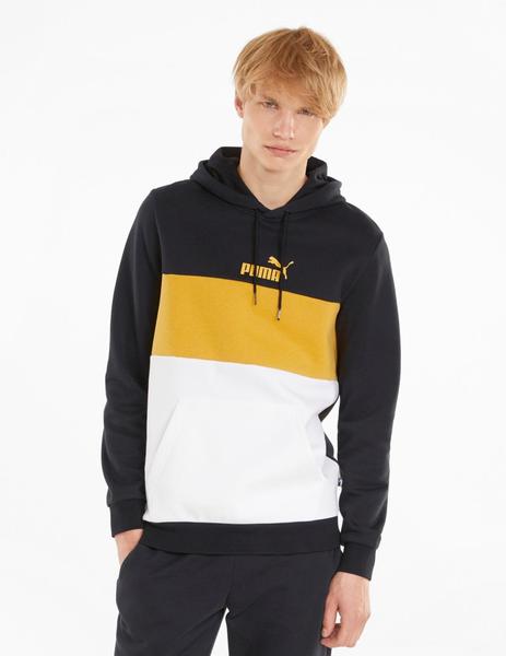 sudadera puma essential negro amarillo blanco de hombre.