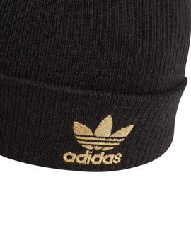 gorro adidas pompón fur pom beani negro de mujer.