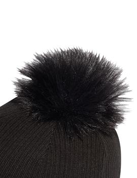 gorro adidas pompón fur pom beani negro de mujer.