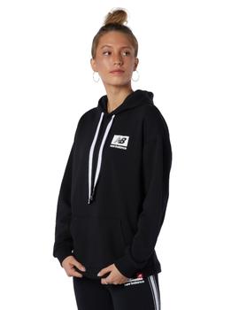 sudadera con capucha New Balance essentials negro de mujer.