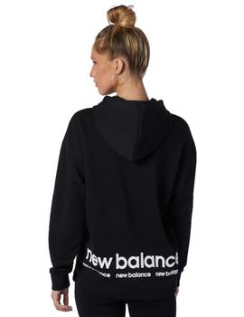 sudadera con capucha New Balance essentials negro de mujer.