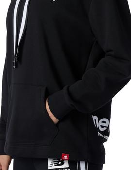 sudadera con capucha New Balance essentials negro de mujer.
