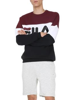 sudadera fila blocked crew tinto negro de hombre.