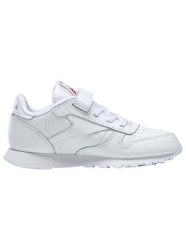 Zapatillas reebok classic leather 1v blanco de niño.