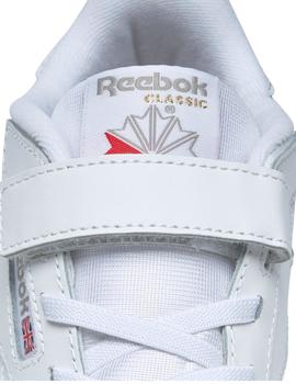 Zapatillas reebok classic leather 1v blanco de niño.