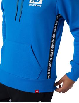 sudadera new balance essentials azul de hombre.