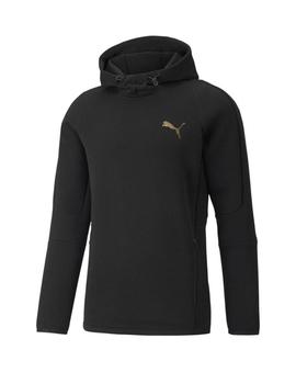 sudadera puma evostripe negro dorado de hombre.