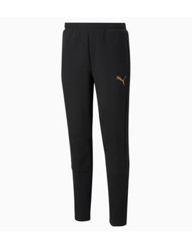 pantalon puma evostripe negro dorado de hombre.