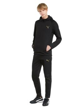 sudadera puma evostripe negro dorado de hombre.