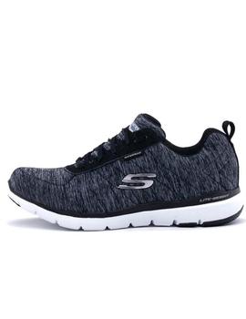 Zapatillas skechers flex appeal 3.0 jer`see negro de mujer.