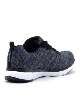 Zapatillas skechers flex appeal 3.0 jer`see negro de mujer.