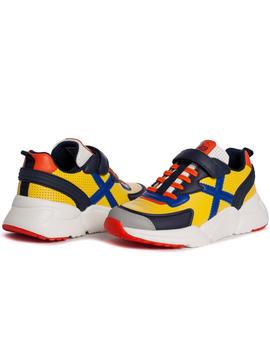 Zapatillas munich mini track vco 28 amarillo de niño.