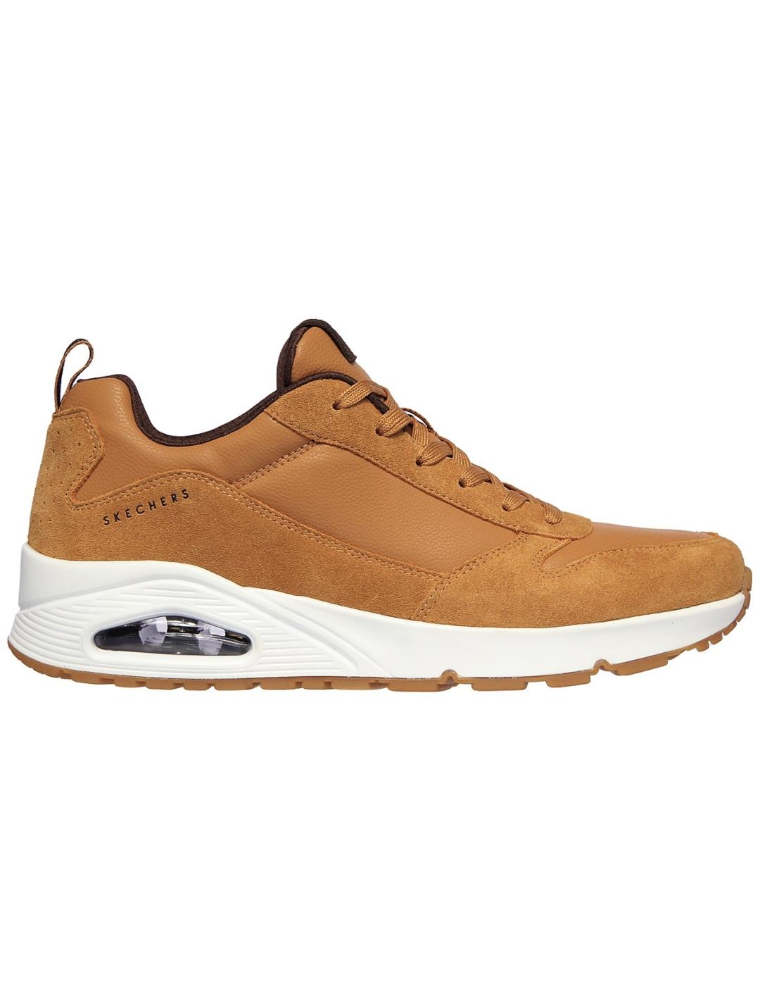 Zapatillas skechers marron hombre.