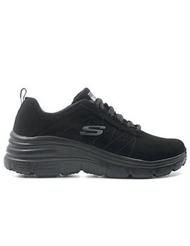 Zapatillas skechers fashion fit true feels negro de mujer.