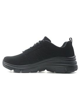 Zapatillas skechers fashion fit true feels negro de mujer.