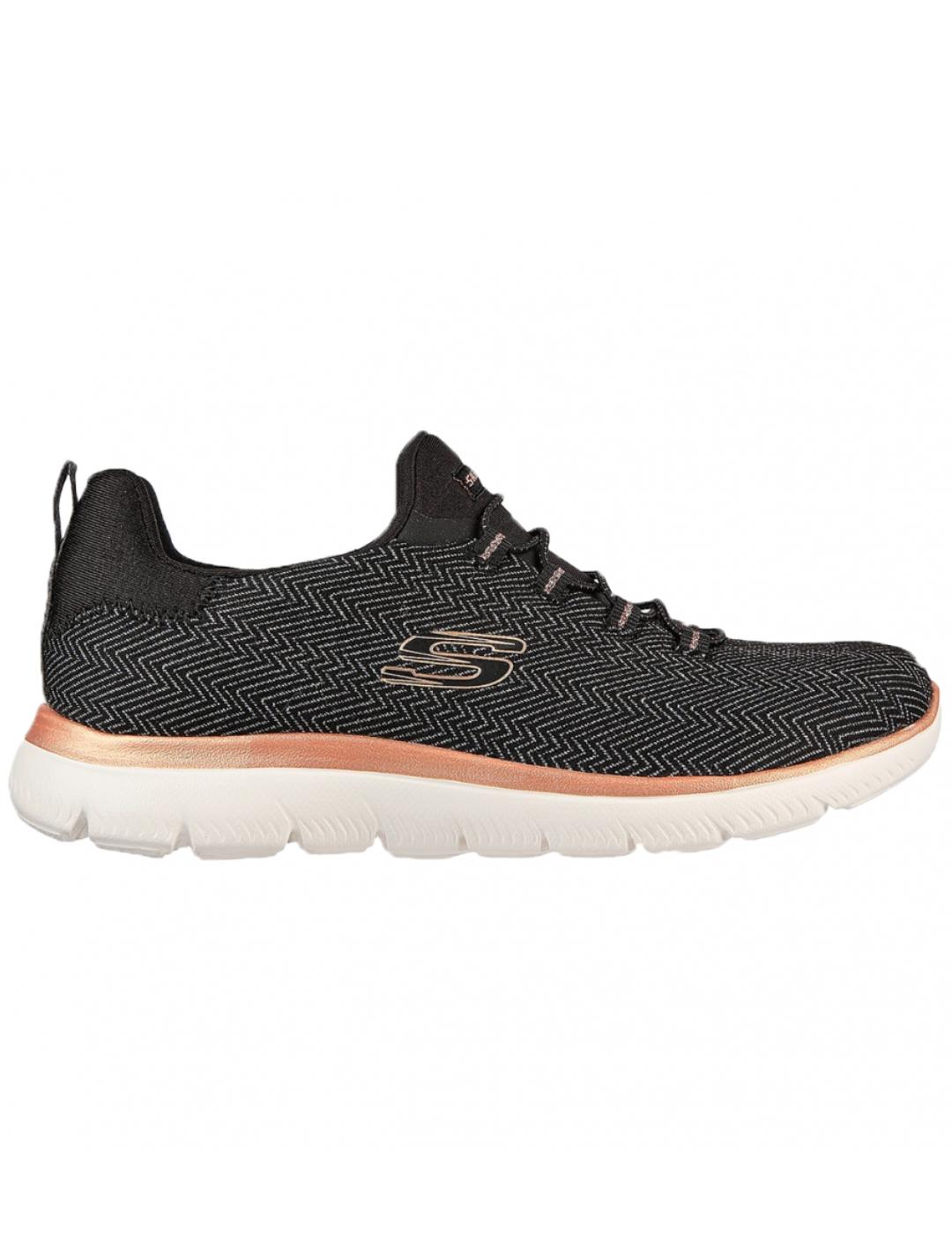 Buscar a tientas Superioridad bolígrafo Zapatilla skechers summits dazzling me negro dorado de m