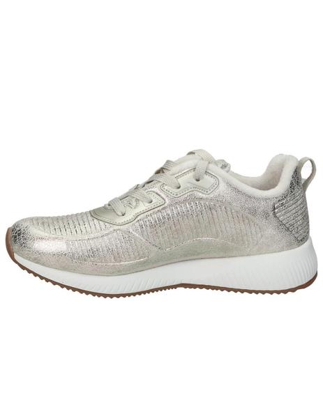 monigote de nieve Listo apilar Zapatillas skechers bobs squad plata de mujer.