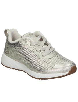 Zapatillas skechers bobs squad plata de mujer.