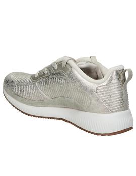 Zapatillas skechers bobs squad plata de mujer.