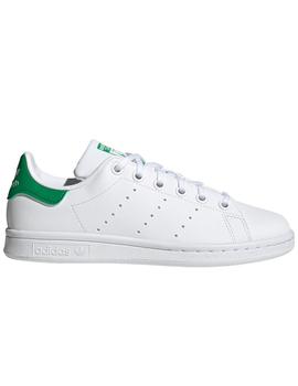 Zapatillas stan smith j blanco verde de niño.