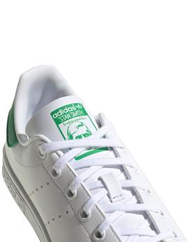 Zapatillas stan smith j blanco verde de niño.