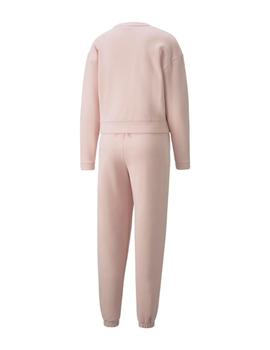 chándal puma loungewear suit lotus rosa de mujer.