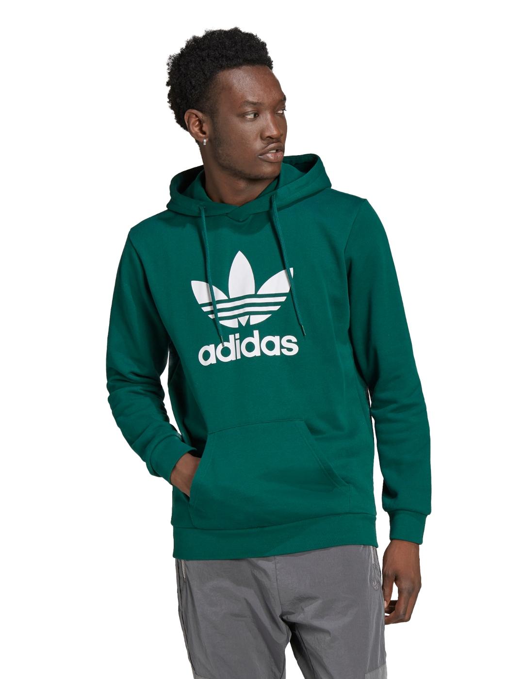 chasquido comprar Dos grados sudadera con capucha adidas trefoil verde de hombre.