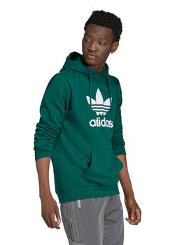 sudadera con capucha  adidas trefoil verde de hombre.