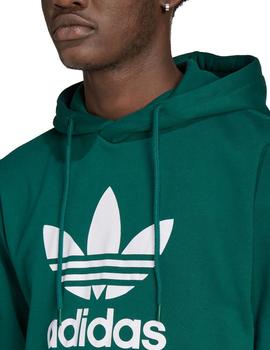 sudadera con capucha  adidas trefoil verde de hombre.