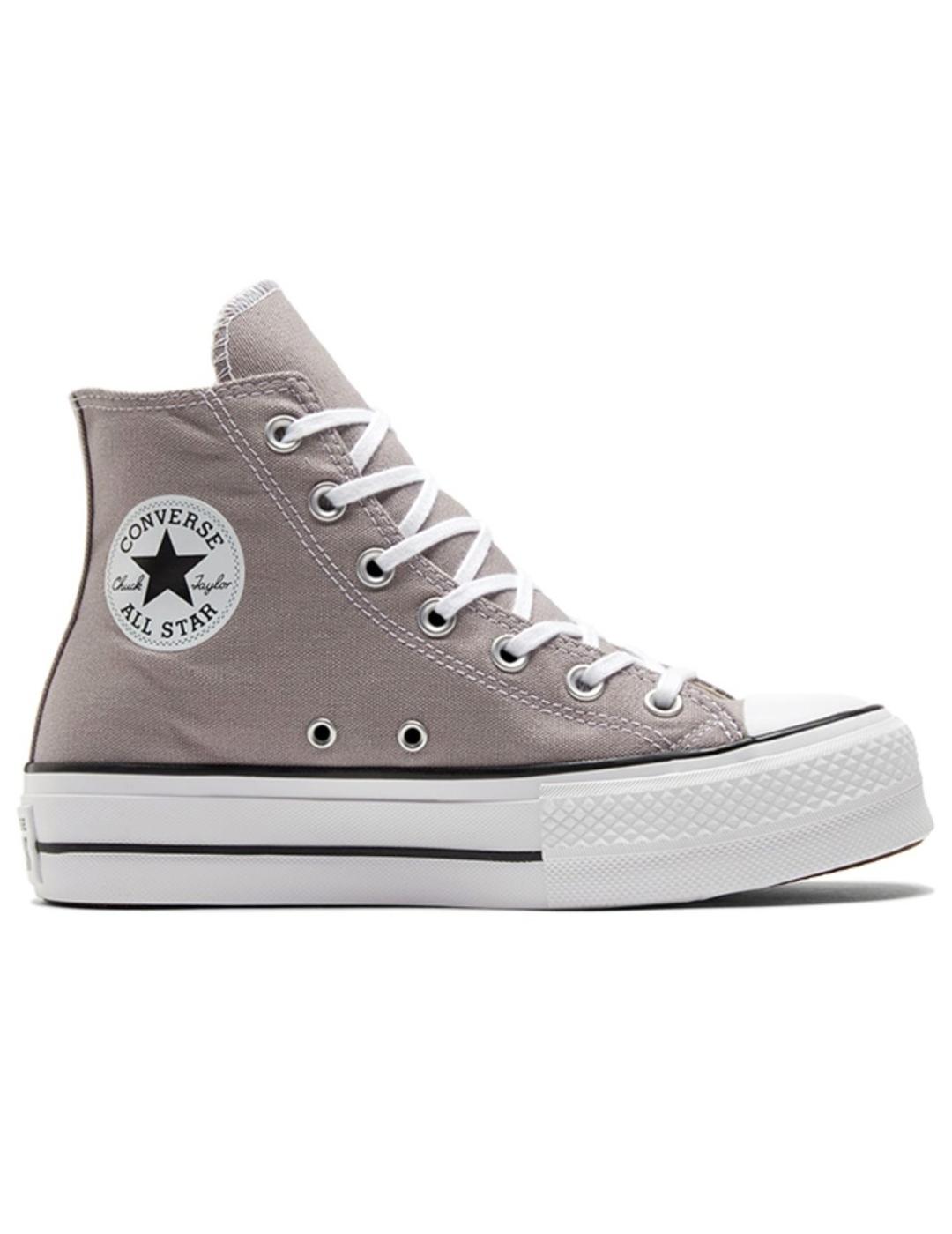 Zapatillas converse star plataforma hi gris de mujer