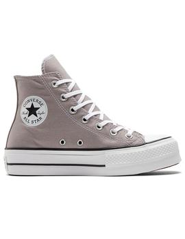 Zapatillas converse all star plataforma hi gris de mujer.