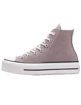 Zapatillas converse all star plataforma hi gris de mujer.