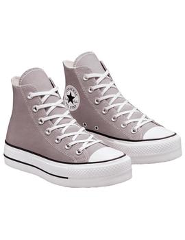 Zapatillas converse all star plataforma hi gris de mujer.