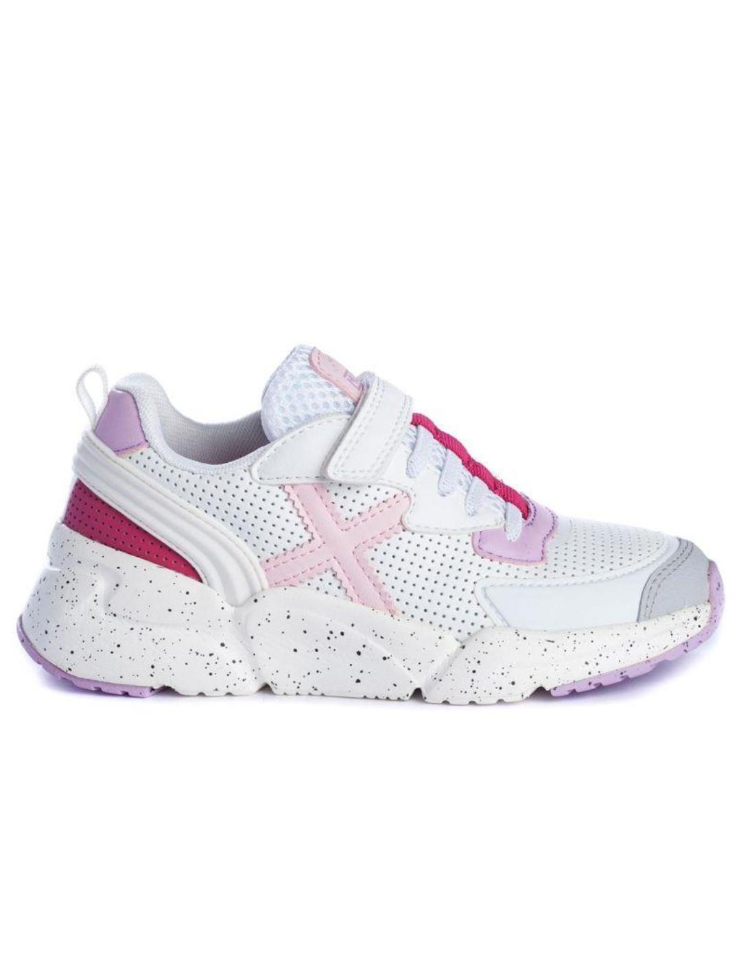 Zapatillas munich mini track 37 blanco rosa de niña.