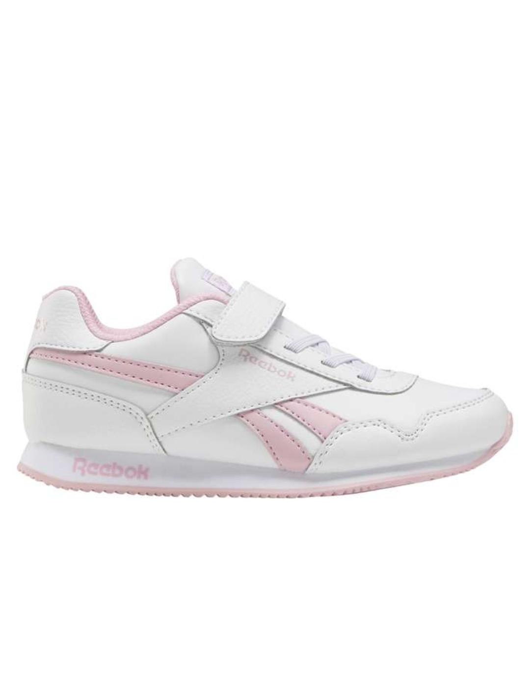Zapatillas reebok royal cljog 3.0 blanco rosa de niña.