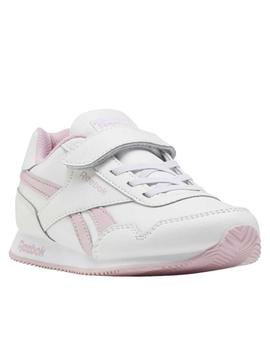 Zapatillas reebok royal cljog 3.0 blanco rosa de niña.