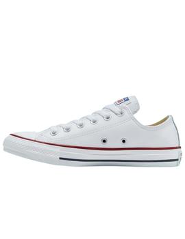 Zapatillas converse all star bajo piel blanco de mujer.