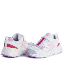 Zapatillas munich mini track 37 blanco rosa de niña.