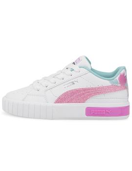 Zapatillas puma cali star fly-mingos ps blanco rosa de niña.