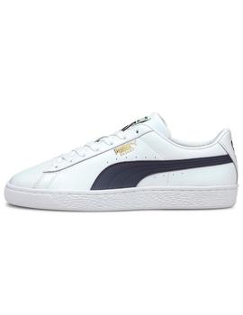 Zapatillas puma basket classic XXI blanco marino de hombre.