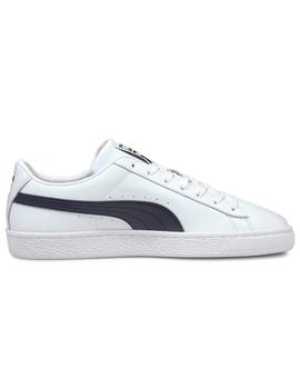 Zapatillas puma basket classic XXI blanco marino de hombre.