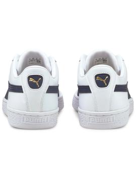 Zapatillas puma basket classic XXI blanco marino de hombre.