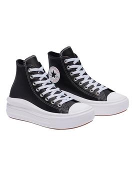 Zapatillas converse all star move negro piel de mujer.