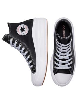 Zapatillas converse all star move negro piel de mujer.