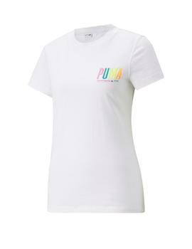 camiseta puma swxp graphic blanco de mujer.