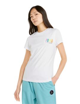 camiseta puma swxp graphic blanco de mujer.