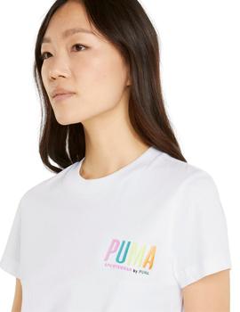 camiseta puma swxp graphic blanco de mujer.