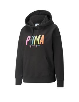 sudadera con capucha puma swxp graphic negro de mujer.